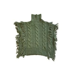 Betty Betty Italy Green Cable Knit Sleeveless Sweater Women Small Wooly Blend